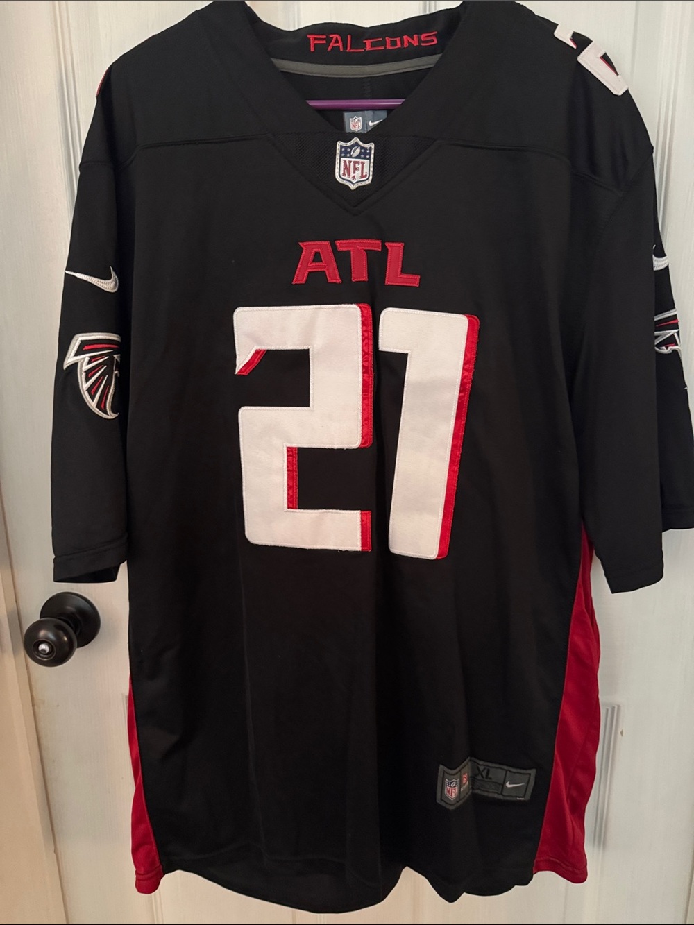 Nike Men’s Atlanta Falcons #21 Black and Red Jersey